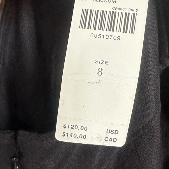 Anthropologie Midi Black Strappy Modern Pinafore Cotton Blend Apron Dress Size 8 - Picture 10 of 15